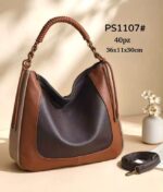 Bolso de Hombro Sintético Tricolor tipo Hobo con Asa Original y Cuerdas Decorativas Mujer