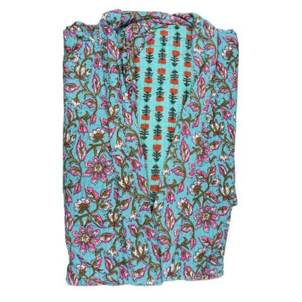 Kimono Artesanal, Étnico, Largo y Reversible de Algodón para Mujer - Imagen 11