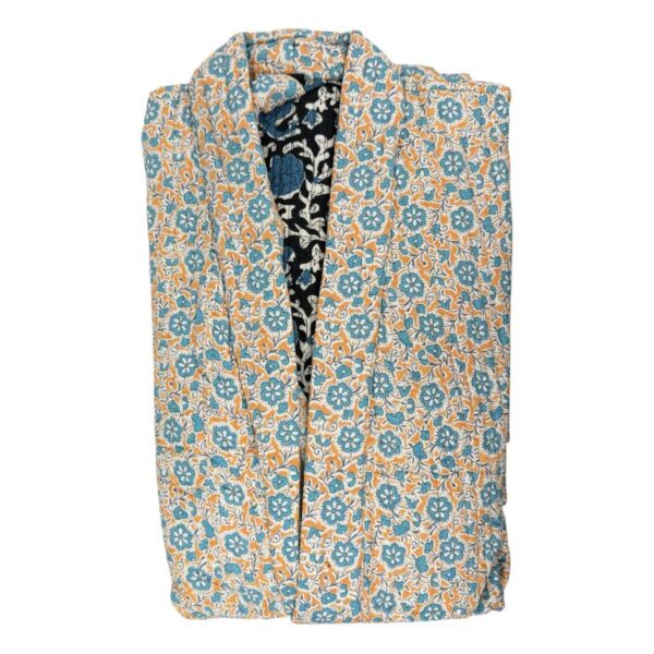 Kimono Artesanal, Étnico, Largo y Reversible de Algodón para Mujer - Imagen 9