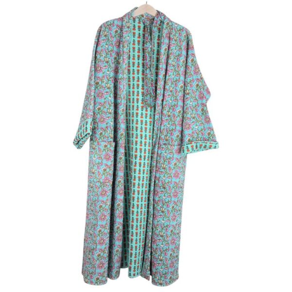 Kimono Artesanal, Étnico, Largo y Reversible de Algodón para Mujer - Imagen 12