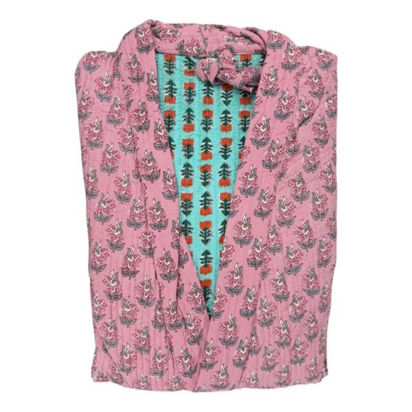 Kimono Artesanal, Étnico, Largo y Reversible de Algodón para Mujer - Imagen 3