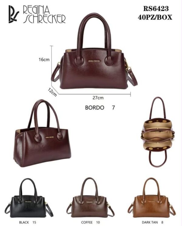 Bolso de Mano Sintético Regina Schrecker con 3 Compartimentos y Gran Calidad Mujer - Imagen 6