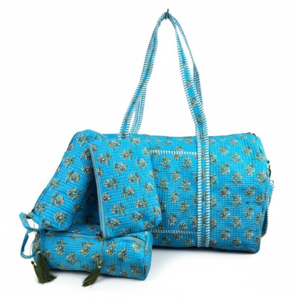 Pack Bolso de Viaje Acolchado Algodón + 3 Neceser A Juego con Diseño Exclusivo Mujer - Imagen 12