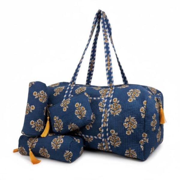 Pack Bolso de Viaje Acolchado Algodón + 3 Neceser A Juego con Diseño Exclusivo Mujer - Imagen 9
