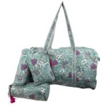 Pack Bolso de Viaje Acolchado Algodón + 3 Neceser A Juego con Diseño Exclusivo Mujer - Imagen 3