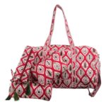 Pack Bolso de Viaje Acolchado Algodón + 3 Neceser A Juego con Diseño Exclusivo Mujer - Imagen 11