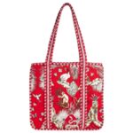 Bolso ToteBag Artesanal de Algodón con Diseño Exclusivo y Cierre de Cremallera Mujer - Imagen 4