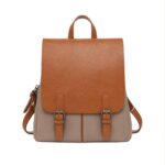 Amplia Mochila Sintética Bicolor de Mujer con 3 Compartimentos Exteriores y 3 Interiores - Imagen 7