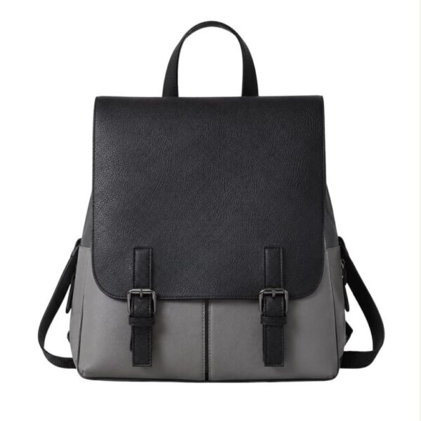 Amplia Mochila Sintética Bicolor de Mujer con 3 Compartimentos Exteriores y 3 Interiores - Imagen 3