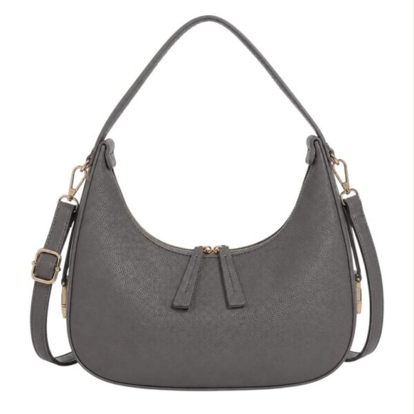 Bolso de Hombro Sintético con Diseño Medialuna y 2 Cremalleras para Mujer - Imagen 7