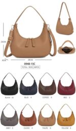 Bolso de Hombro Sintético con Diseño Medialuna y 2 Cremalleras para Mujer - Imagen 9