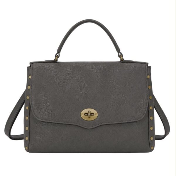 Bolso Maletín Sintético de Mujer con Tachuelas, Solapa de Giro y Gran Capacidad - Imagen 5