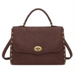 Bolso Maletín Sintético de Mujer con Tachuelas, Solapa de Giro y Gran Capacidad - Imagen 11