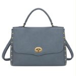 Bolso Maletín Sintético de Mujer con Tachuelas, Solapa de Giro y Gran Capacidad - Imagen 12
