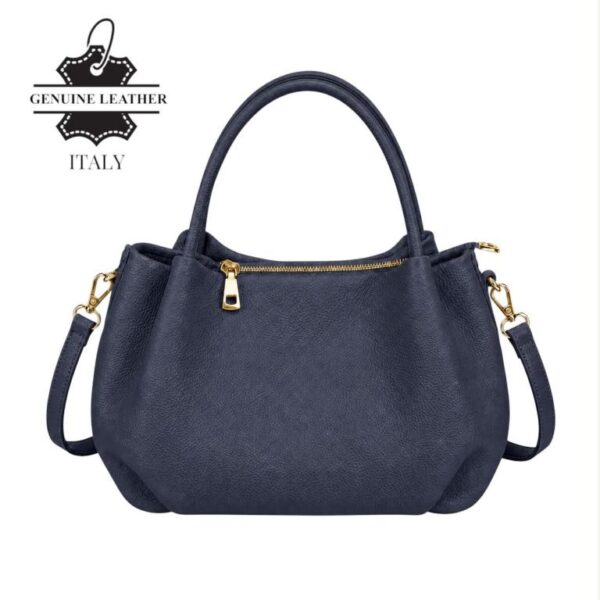 Bolso de Mano en Piel Italiana para Mujer con 2 Asas y Bolsillo Trasero - Imagen 7