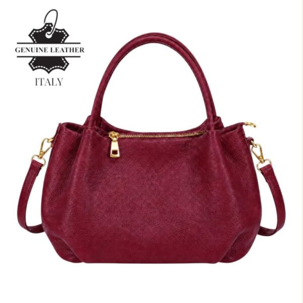 Bolso de Mano en Piel Italiana para Mujer con 2 Asas y Bolsillo Trasero - Imagen 13