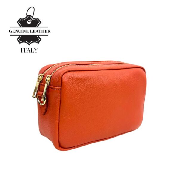 Bolso Bandolera en Piel Italiana con 2 Bolsillos con Cierre de Cremallera para Mujer - Imagen 10