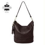 Bolso de Hombro en Piel con Bolsillo Trasero, Enganche Dorado y Asa Larga Mujer - Imagen 30