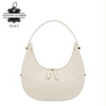 Bolso de Mano en Piel Italiana con Diseño Medialuna, Asa Ajustable y 2 Cremalleras Mujer - Imagen 3