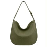 Bolso de Hombro tipo Hobo en Piel Italiana con Frontal de Serraje y Gran Calidad para Mujer - Imagen 9