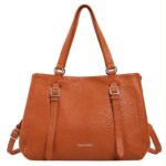 Amplio Bolso de Hombro Sintético Valentini con 2 Tiras Frontales Decorativas para Mujer - Imagen 2