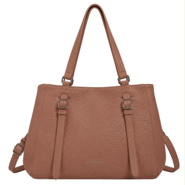 Amplio Bolso de Hombro Sintético Valentini con 2 Tiras Frontales Decorativas para Mujer - Imagen 3