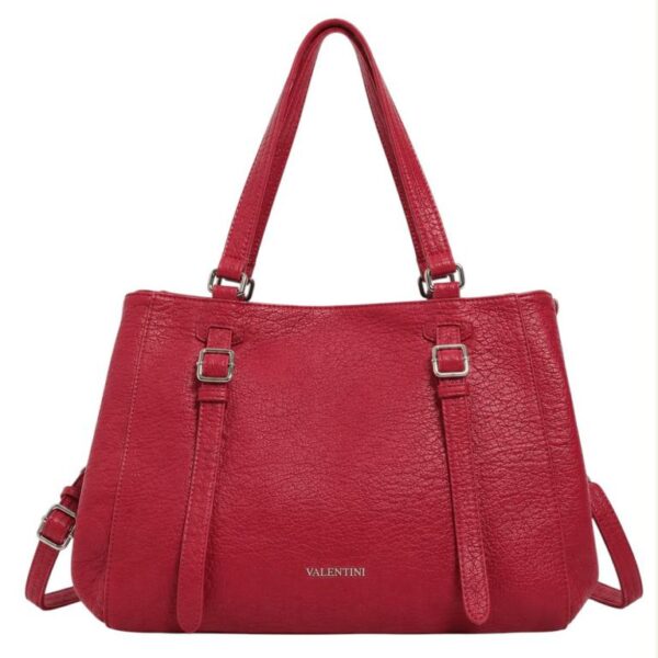 Amplio Bolso de Hombro Sintético Valentini con 2 Tiras Frontales Decorativas para Mujer - Imagen 4