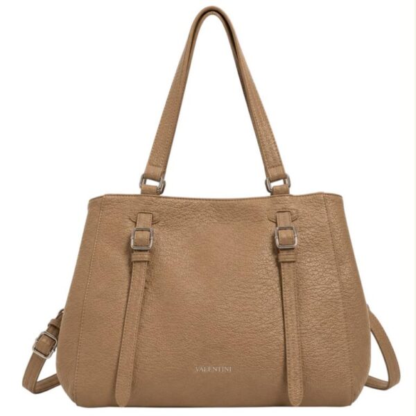 Amplio Bolso de Hombro Sintético Valentini con 2 Tiras Frontales Decorativas para Mujer - Imagen 5