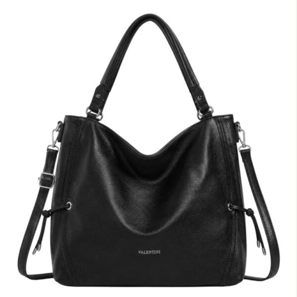 Amplio Bolso de Hombro Sintético Hobo Valentini con Cuerdas laterales Decorativas Mujer - Imagen 3