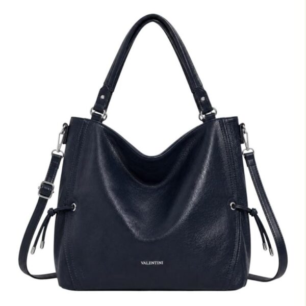 Amplio Bolso de Hombro Sintético Hobo Valentini con Cuerdas laterales Decorativas Mujer - Imagen 6