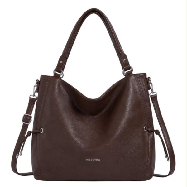 Amplio Bolso de Hombro Sintético Hobo Valentini con Cuerdas laterales Decorativas Mujer - Imagen 4