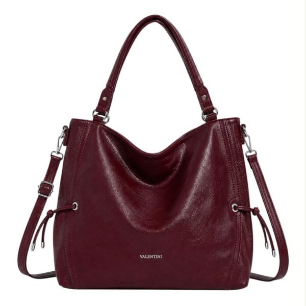 Amplio Bolso de Hombro Sintético Hobo Valentini con Cuerdas laterales Decorativas Mujer - Imagen 7