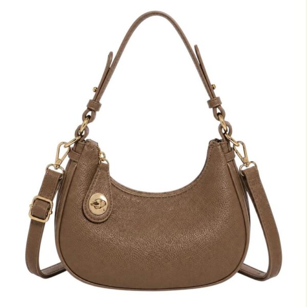 Bolso de Hombro Sintético con Diseño Medialuna y Bloqueo de Seguridad para Mujer - Imagen 2
