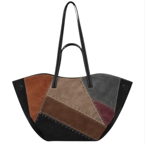 Bolso de Hombro Sintético con 4 Asas, Tachuelas, Imanes Laterales y Bolsito Extra de Mujer - Imagen 3