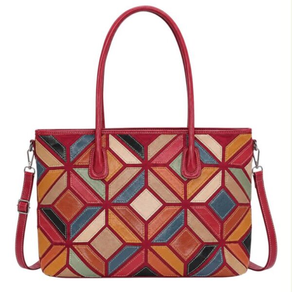Bolso de Hombro Sintético con Diseño Patchwork y Gran Capacidad para Mujer - Imagen 6