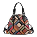 Bolso de Mano Sintético con Diseño Patchwork con Enganches Laterales para Mujer - Imagen 4