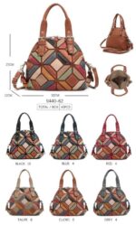 Bolso de Mano Sintético con Diseño Patchwork con Enganches Laterales para Mujer - Imagen 7