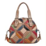 Bolso de Mano Sintético con Diseño Patchwork con Enganches Laterales para Mujer - Imagen 5