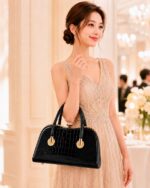 Bolso Sintético Premium de Gran Calidad con Estampado Croco y Detalles de Joyas para Mujer - Imagen 2