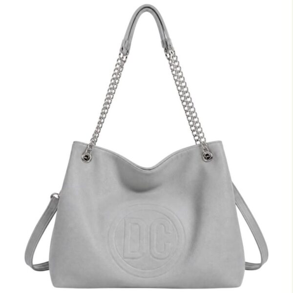 Bolso de Hombro Sintético Hobo con Estampado Frontal D.C. y 2 Asas Ajustables de Cadena - Imagen 4