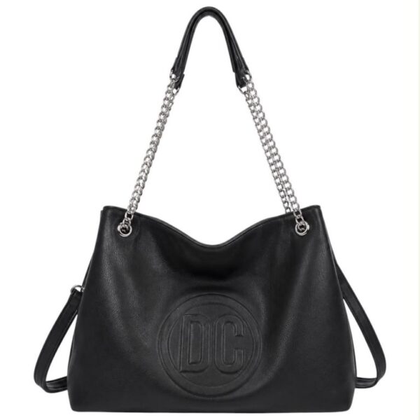 Bolso de Hombro Sintético Hobo con Estampado Frontal D.C. y 2 Asas Ajustables de Cadena - Imagen 5