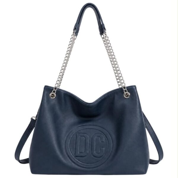 Bolso de Hombro Sintético Hobo con Estampado Frontal D.C. y 2 Asas Ajustables de Cadena - Imagen 6