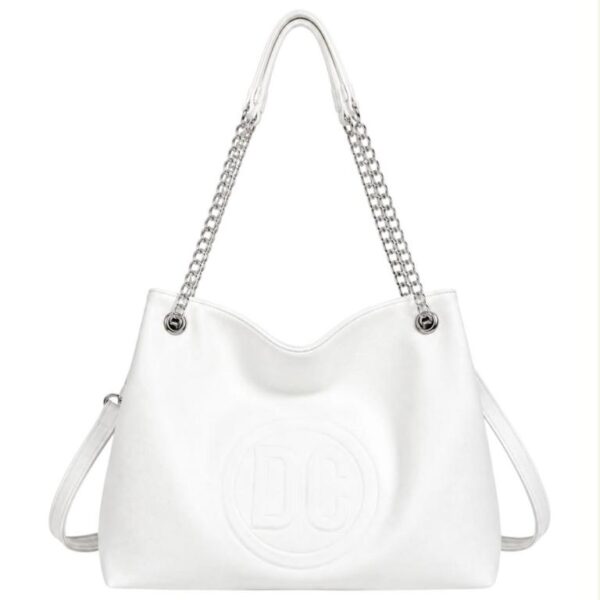 Bolso de Hombro Sintético Hobo con Estampado Frontal D.C. y 2 Asas Ajustables de Cadena - Imagen 3