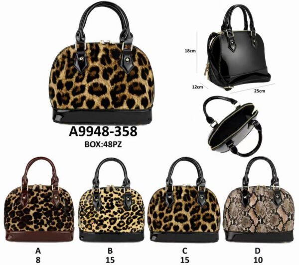 Bolso de Mano Domo Sintético con Frontal Animal Print y 2 Cremalleras Enterizas para Mujer - Imagen 5