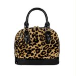 Bolso de Mano Domo Sintético con Frontal Animal Print y 2 Cremalleras Enterizas para Mujer