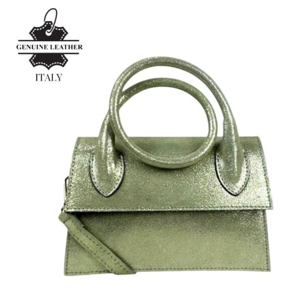 Bolso Bandolera de Piel con Asa Larga Moldeable y Efecto Brillante Mujer - Imagen 5