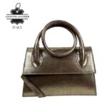 Bolso Bandolera de Piel con Asa Larga Moldeable y Efecto Brillante Mujer - Imagen 6