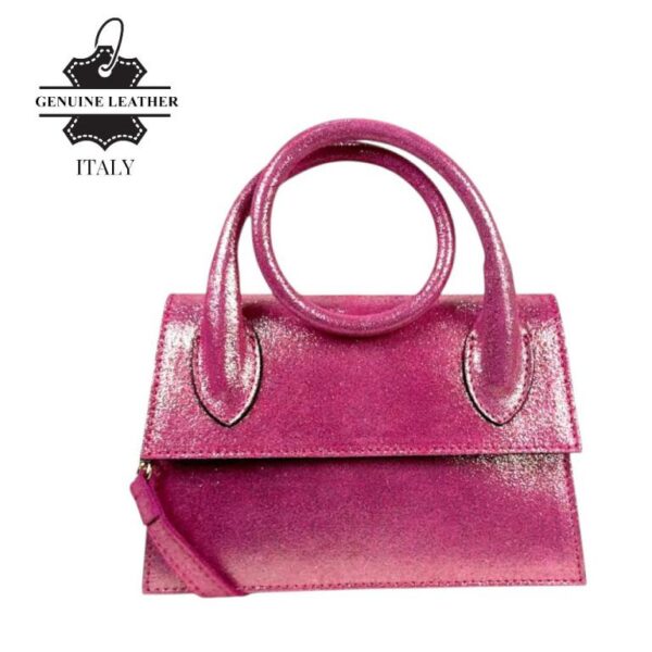 Bolso Bandolera de Piel con Asa Larga Moldeable y Efecto Brillante Mujer - Imagen 7