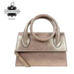 Bolso Bandolera de Piel con Asa Larga Moldeable y Efecto Brillante Mujer - Imagen 9