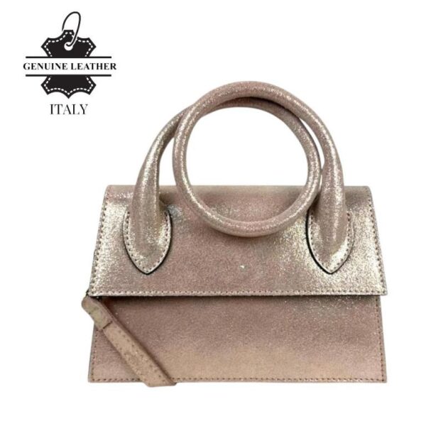 Bolso Bandolera de Piel con Asa Larga Moldeable y Efecto Brillante Mujer - Imagen 9